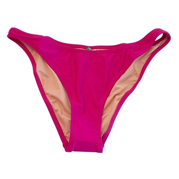 J. Crew Women's High Leg Bikini Bottom Pink Beach Swimwear Size M NWT - Picture 3 of 7